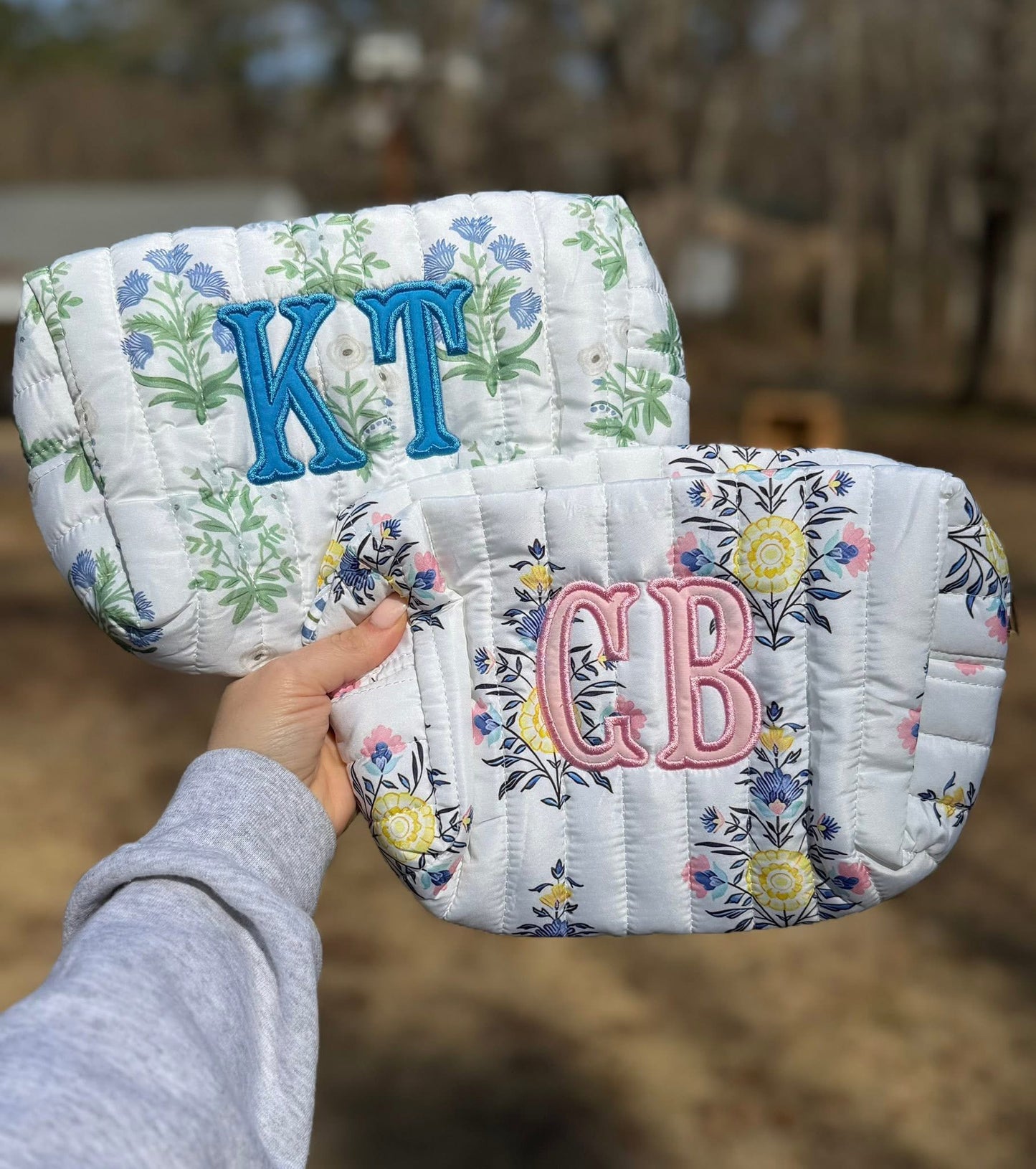 Quilted Tote & Cosmetic bags