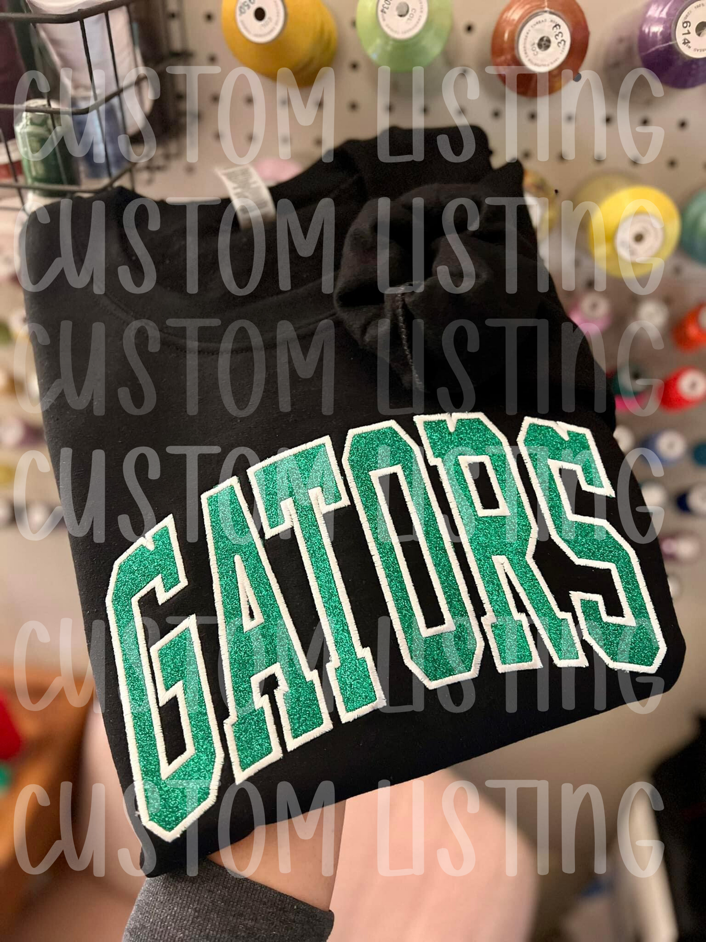 Custom Listing- Glitter Varsity  Applique Sweatshirts