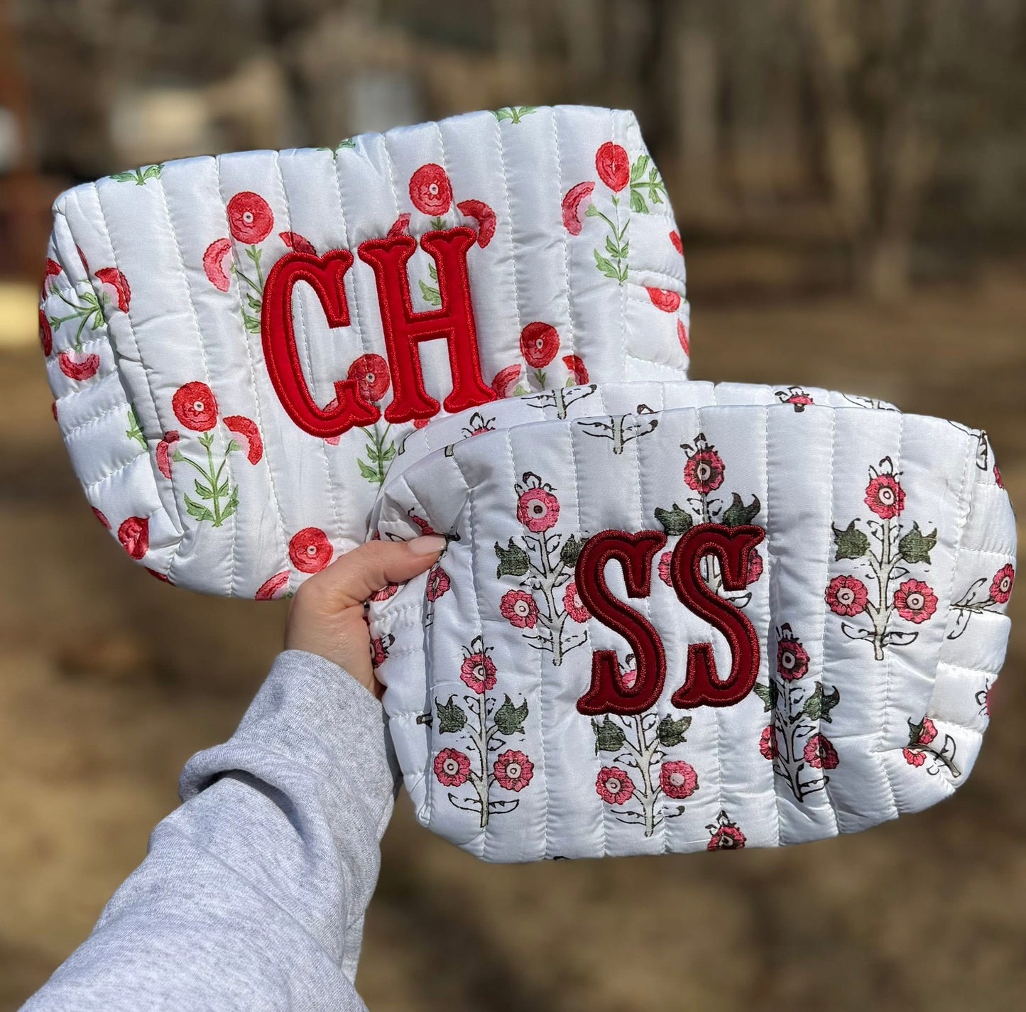 Quilted Tote & Cosmetic bags