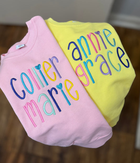 Girlie Name Tees and Crews