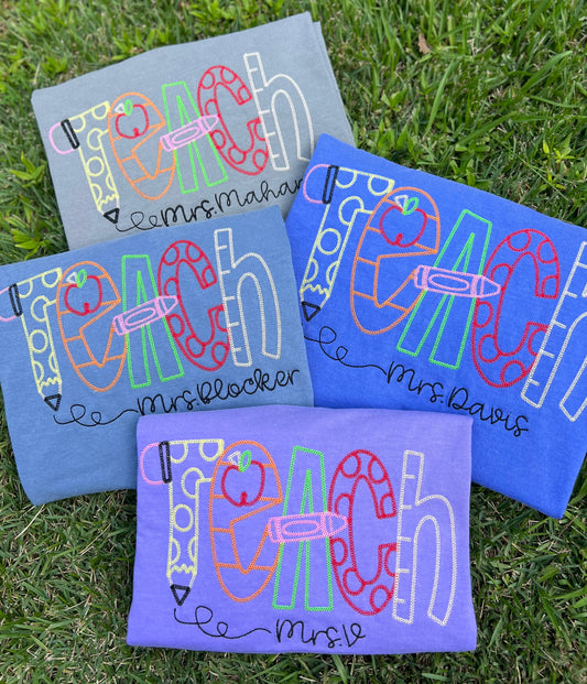 Embroidered Teach Tees