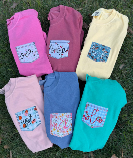 Applique Monogram Pocket Tees (new)