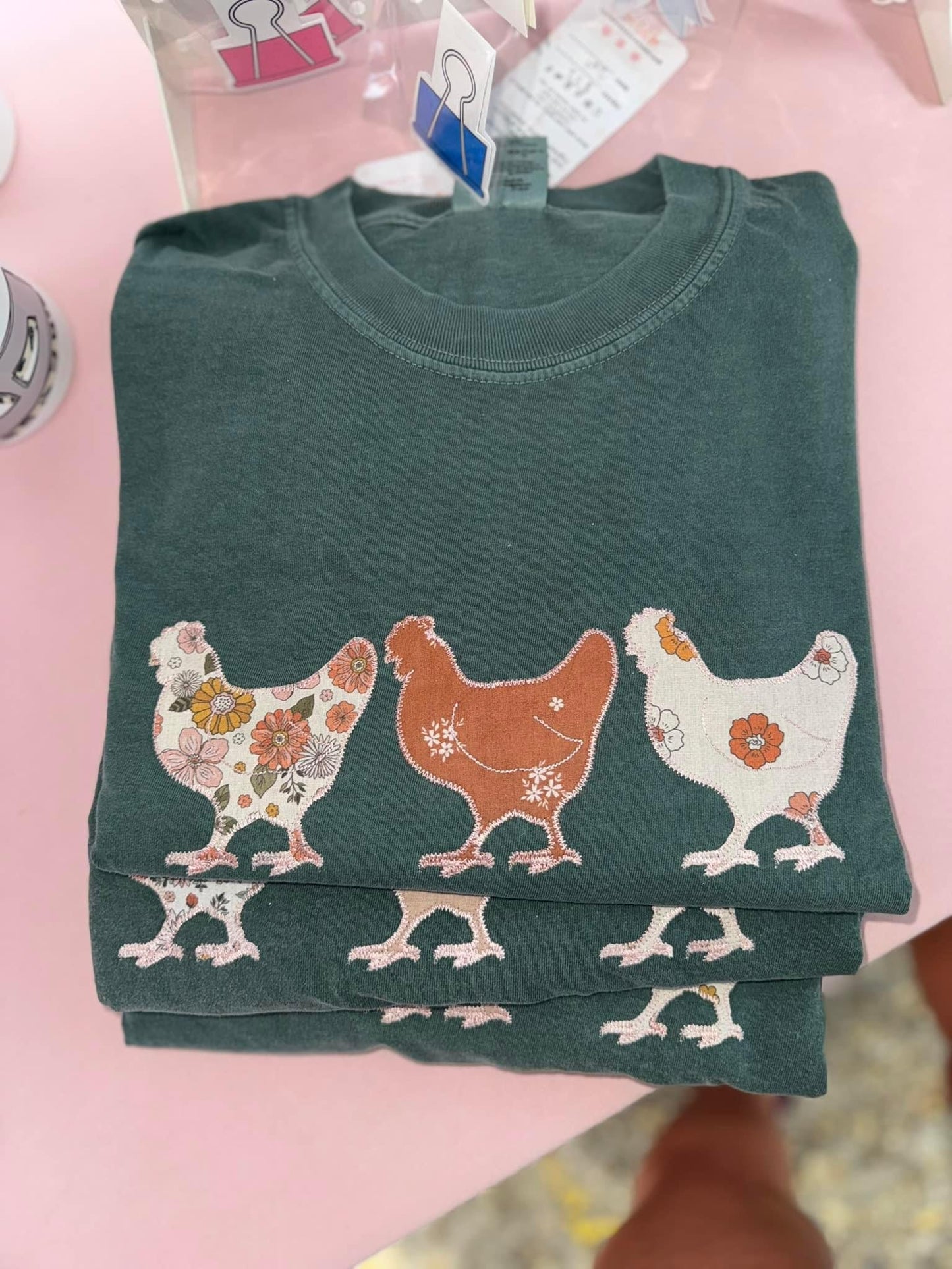 Chicken Trio Applique