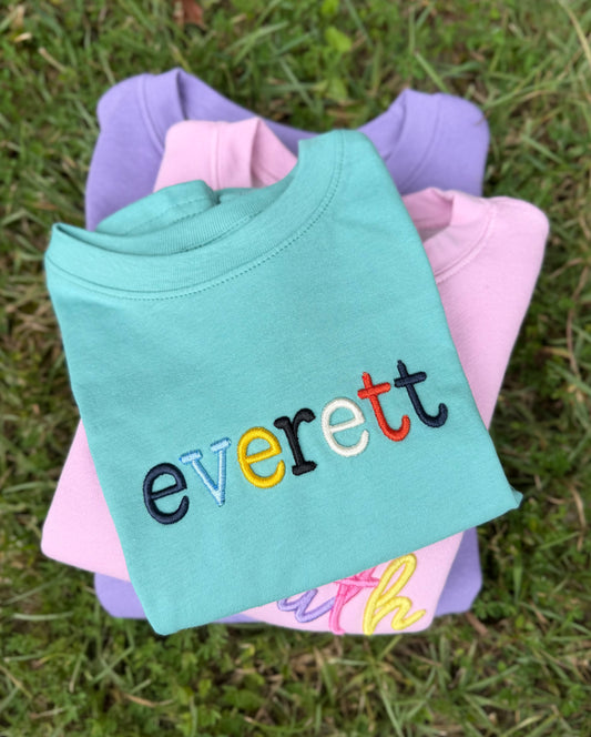 Boys Tees,Crews & Bubbles 3D Puff Names